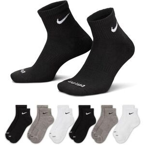 Nike Everyday Plus Cushion Ankle Socks 6-Pack Multi-Color Gray Black White Large
